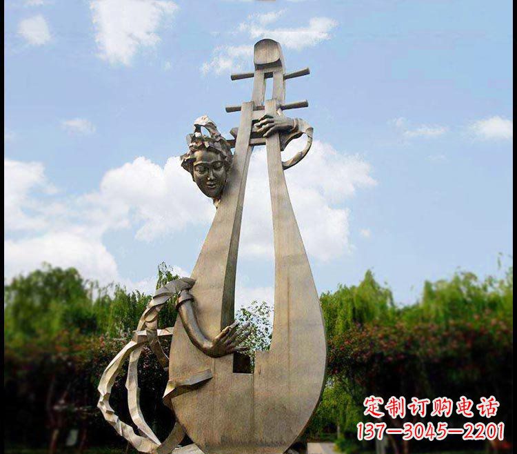 潍坊精美铜雕琵琶雕塑