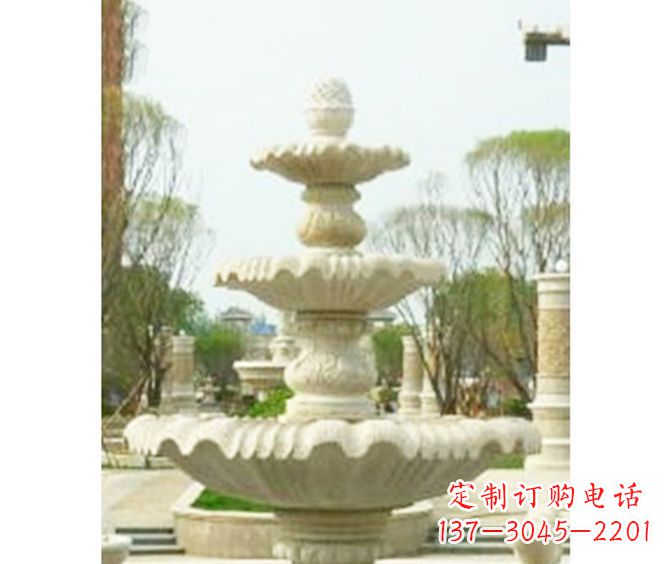 潍坊圆润线条的精美喷泉石雕