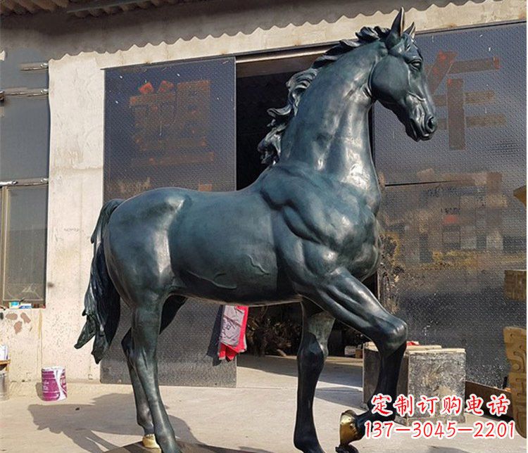 潍坊大型公园铸铜马雕塑 (2)