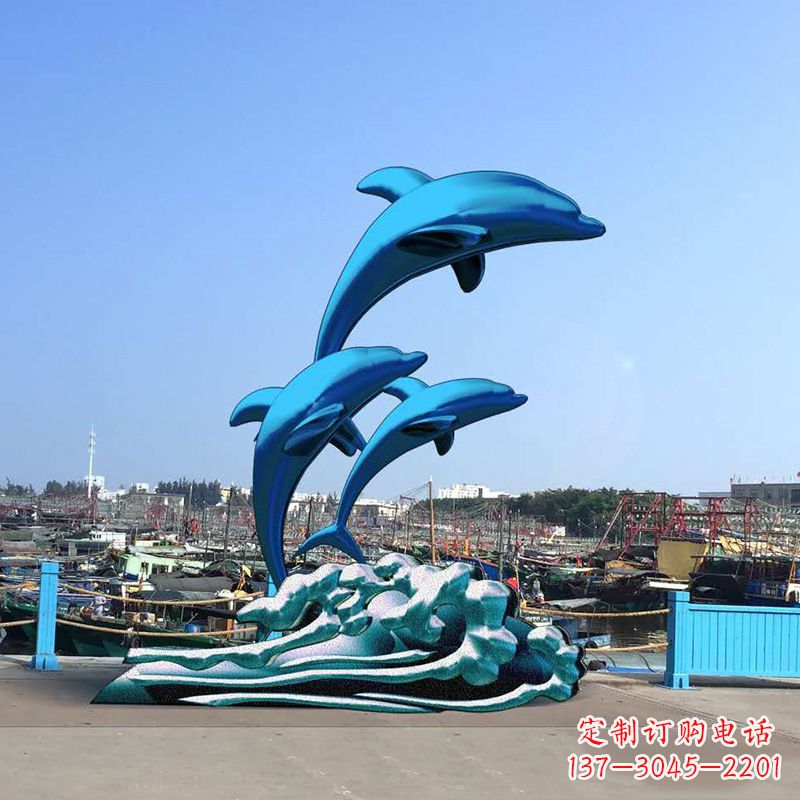 潍坊精美玻璃钢海豚雕塑