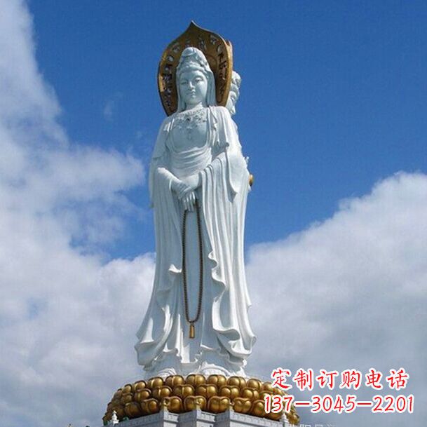潍坊大型景区景点三面观音石雕佛像