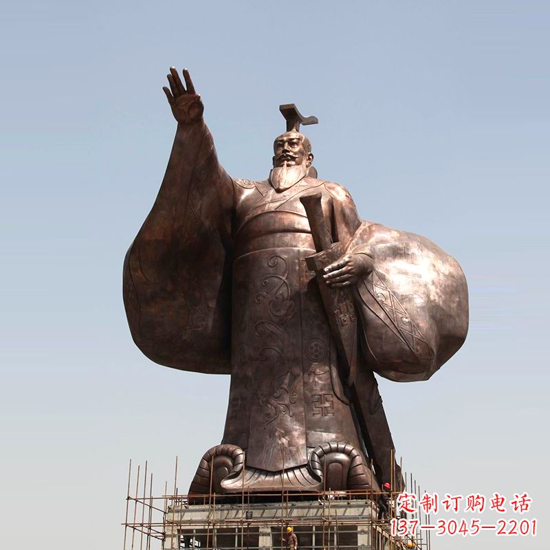 潍坊大型景区历史名人秦始皇铜雕景观塑像