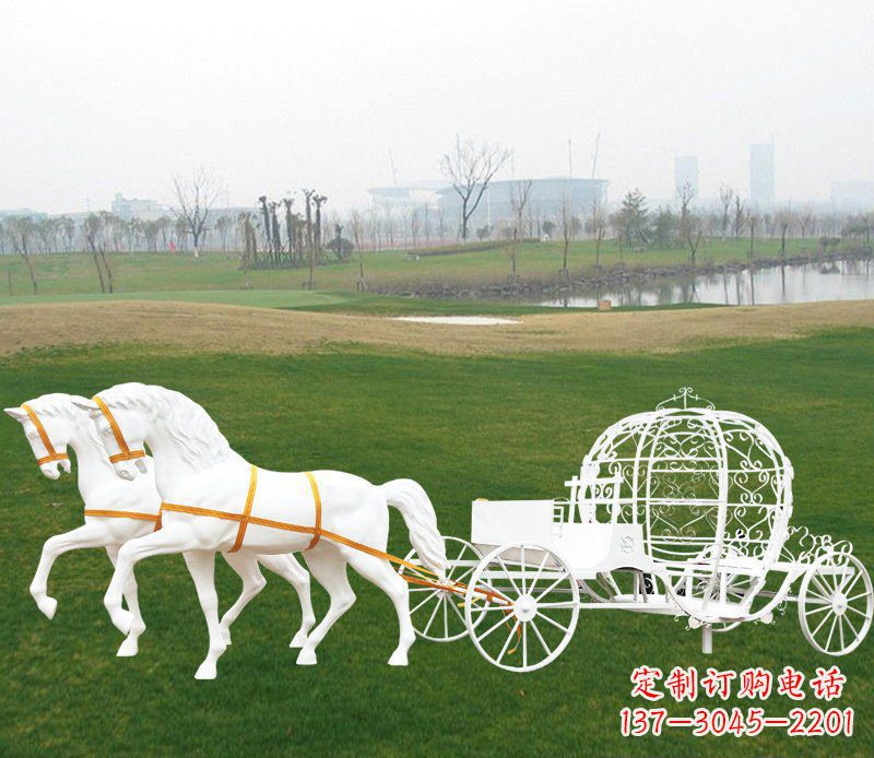 潍坊优雅迷人的欧式马车动物玻璃钢雕塑