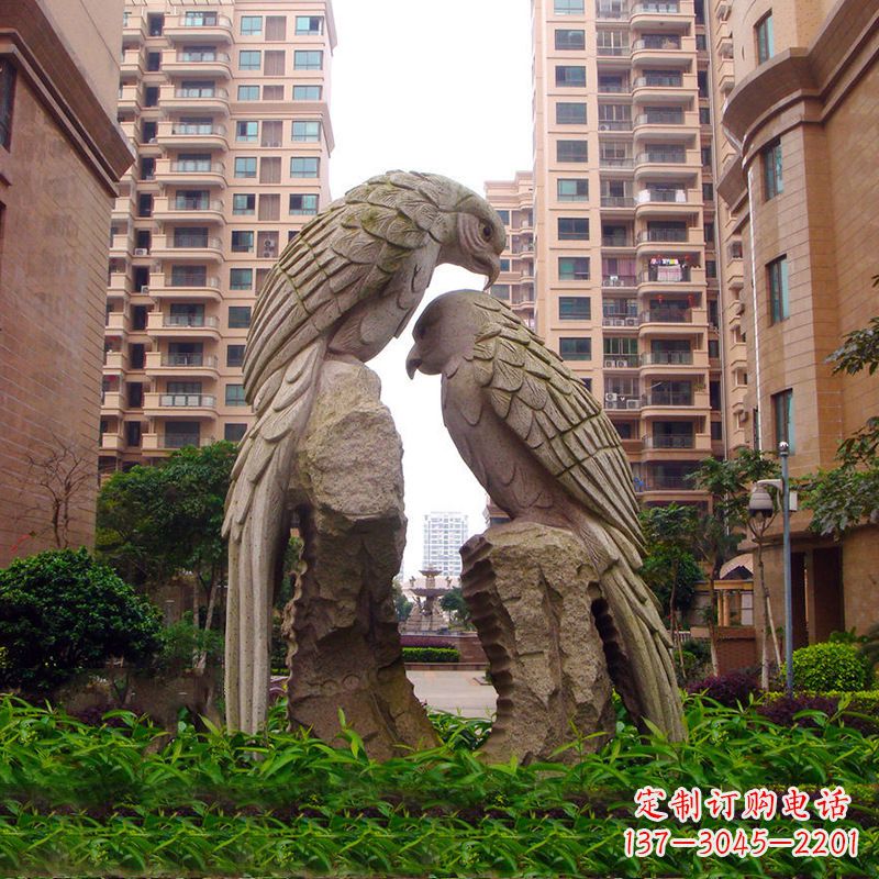 潍坊精美石雕鹦鹉雕塑