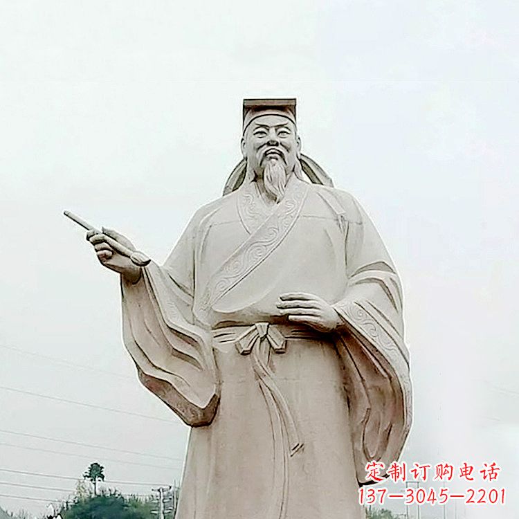 潍坊大型书圣王羲之景观石雕塑像