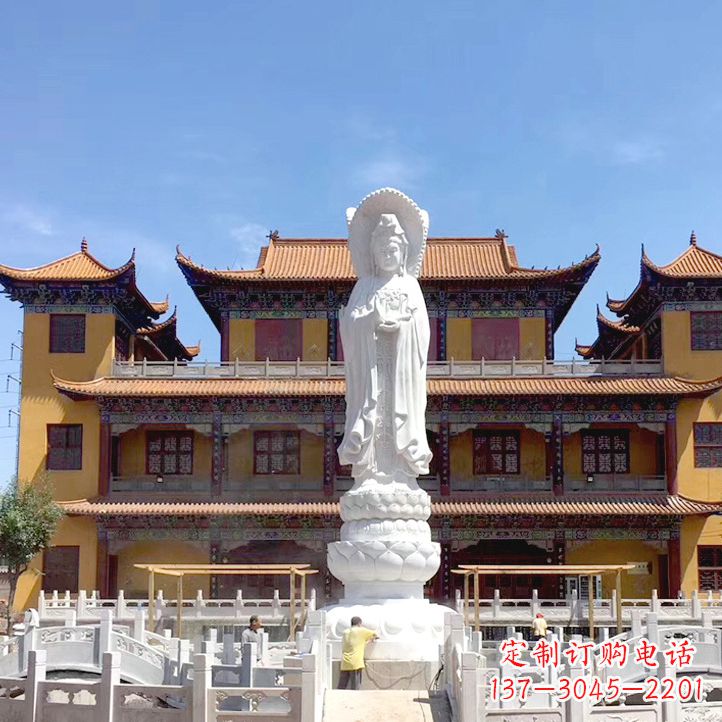 潍坊大型寺庙汉白玉观音石雕塑