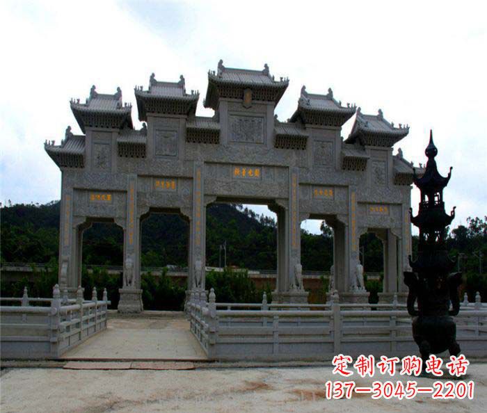 潍坊大型五门石雕牌坊