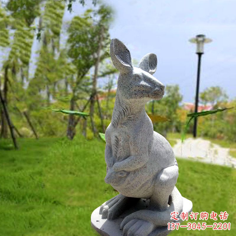 潍坊高品质袋鼠雕塑,精致石雕摆件