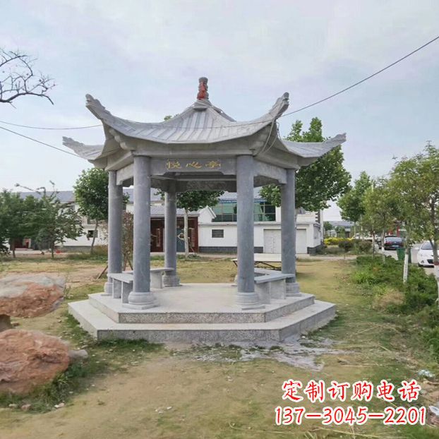 潍坊中领雕塑 | 六角石凉亭公园雕塑