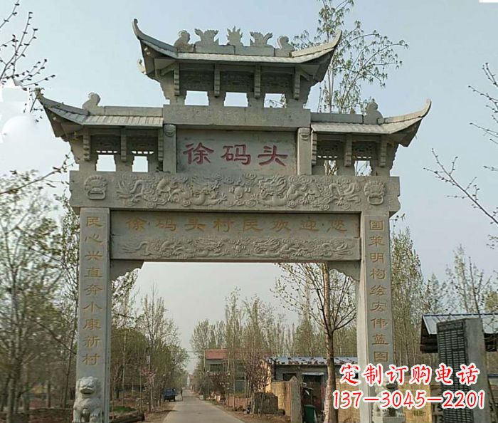 潍坊精美纯手工大理石牌坊雕塑