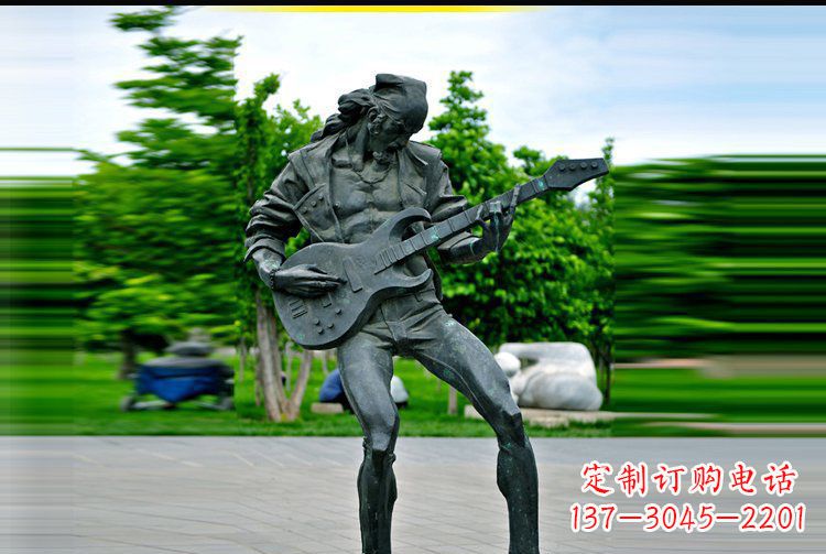 潍坊铜雕吉他景观雕塑