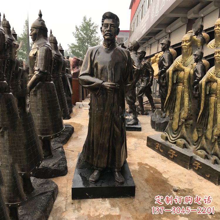 潍坊经典人物鲁迅大师仿铜雕塑
