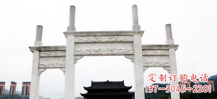 潍坊领雕塑-定制道路牌坊雕塑