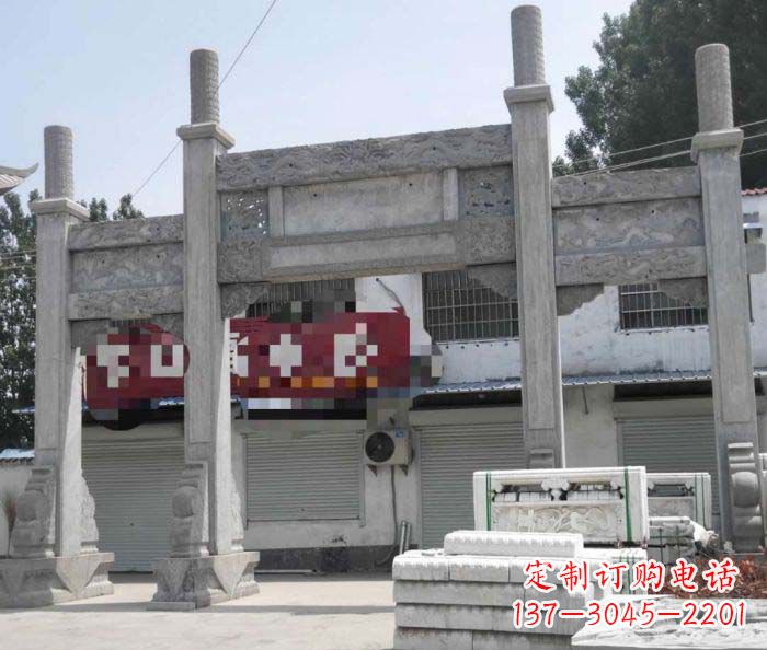 潍坊领雕塑 | 专业定制道路大理石牌坊雕塑