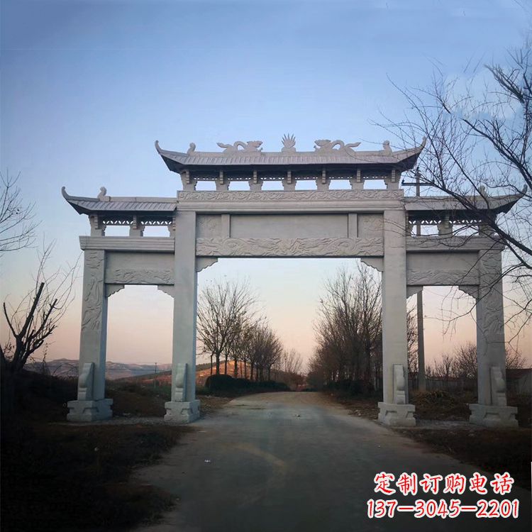 潍坊品质卓越的道路三门石牌坊雕塑