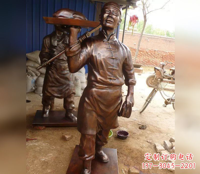 潍坊店小二铜雕,精美绝伦,永传佳话