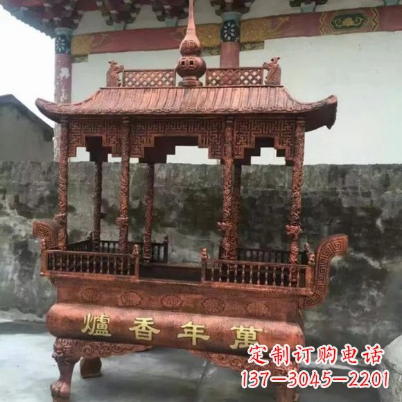 潍坊雕刻蝙蝠铜香炉