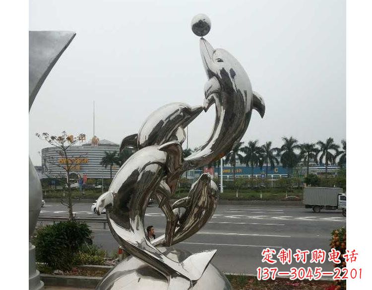 潍坊海豚精美不锈钢雕塑