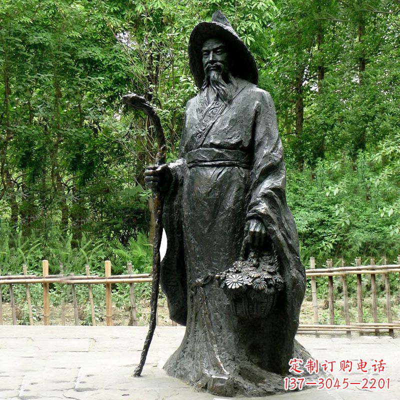 潍坊精致历史名人陶渊明雕像