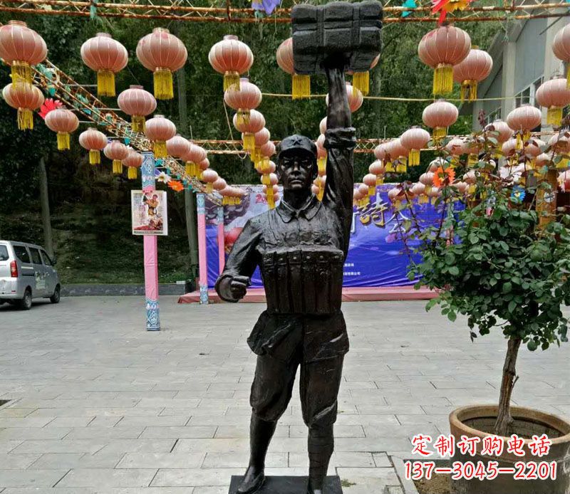 潍坊董存瑞铜雕精致迷人的手工雕塑艺术