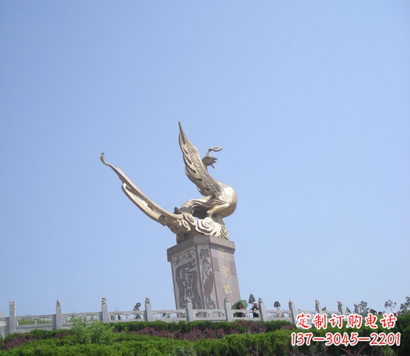 潍坊传统工艺精美凤凰铜雕塑