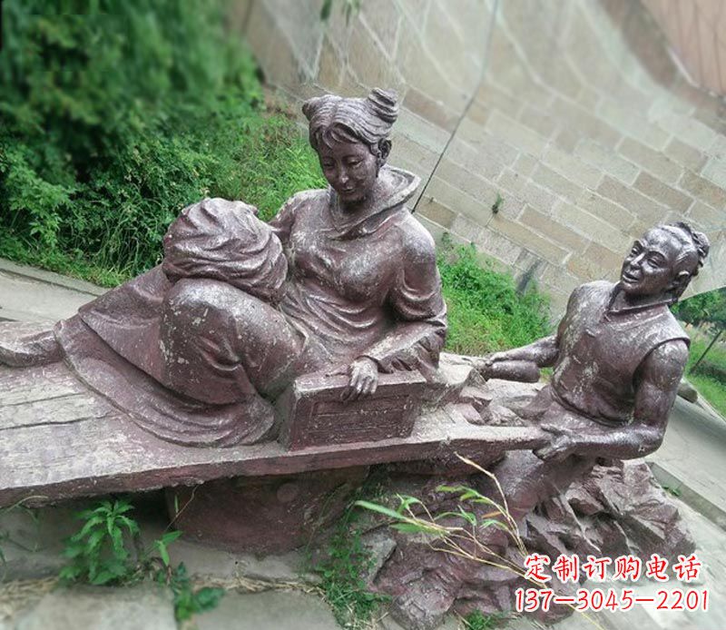 潍坊传统风格高雅的独轮车铜雕