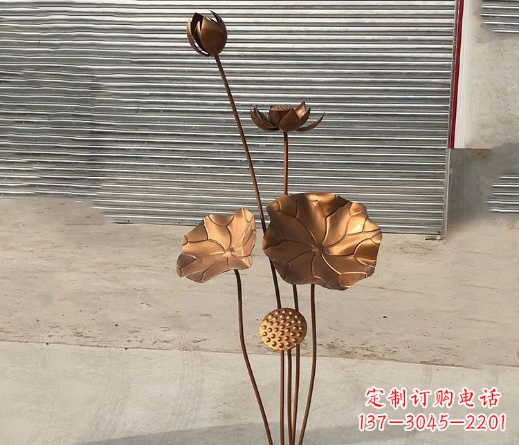 潍坊锻铜不锈钢荷花雕塑
