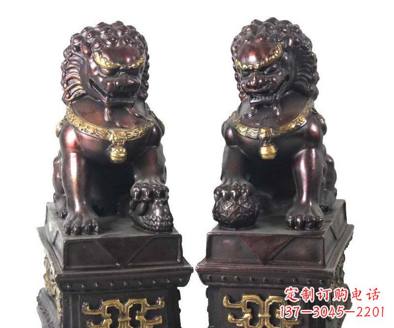 潍坊传统工艺铜雕狮子雕塑