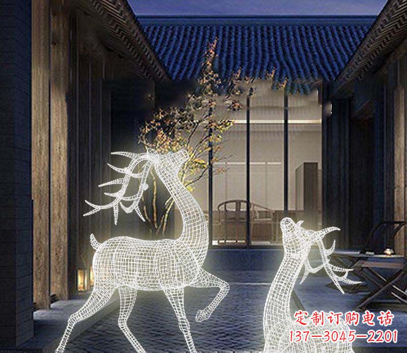 潍坊发光精致梅花鹿雕塑