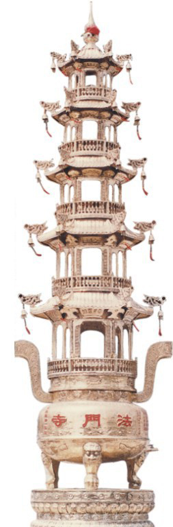 潍坊传统工艺艺术精品法门寺铜香炉雕塑