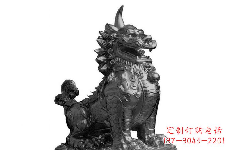 潍坊独角兽铜雕塑,精美细腻传统工艺
