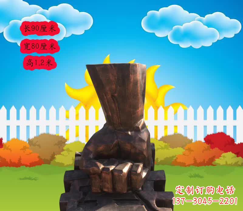 潍坊法治拳头铜雕
