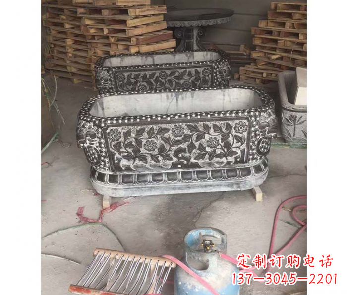 潍坊方形仿古石水缸 (2)