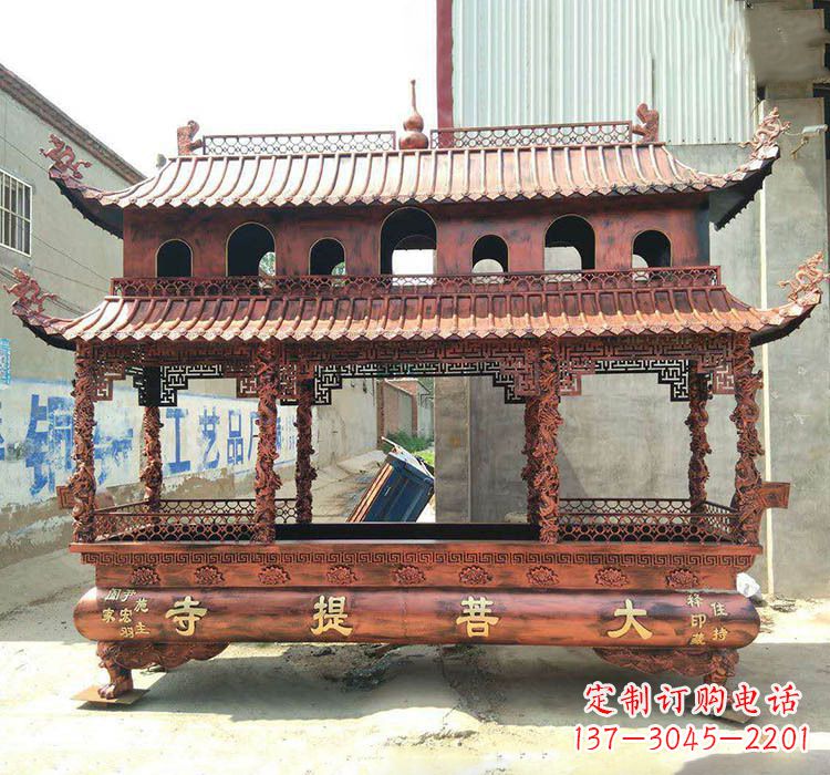 潍坊方形铜定制香炉雕塑