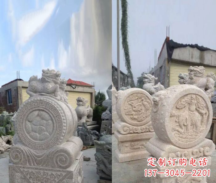 潍坊仿古抱鼓石门墩雕塑