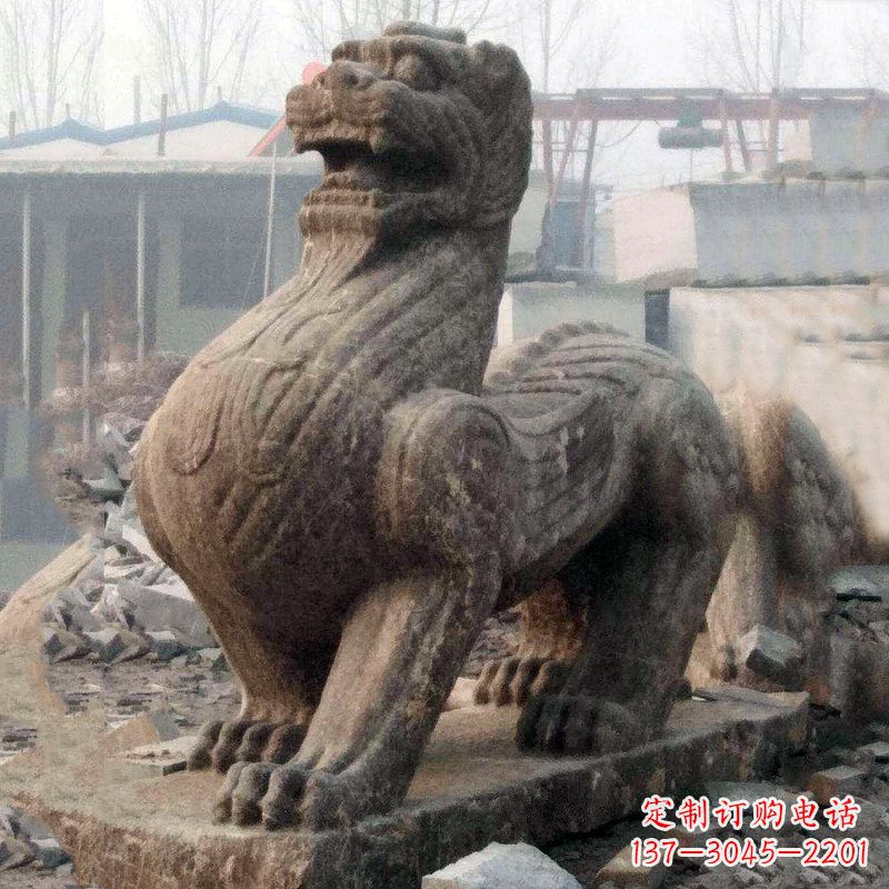 潍坊中领雕塑狴犴青石雕塑融入古代神话的历史文化风格