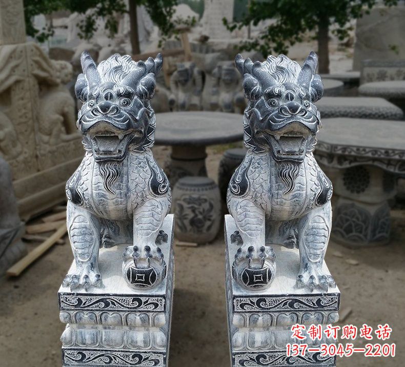 潍坊传统工艺仿古麒麟雕塑