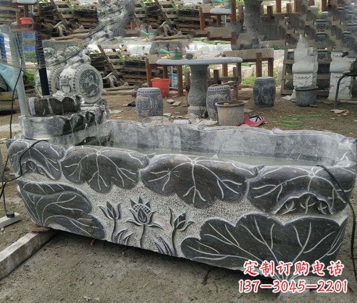 潍坊传统石雕·精美荷花雕塑