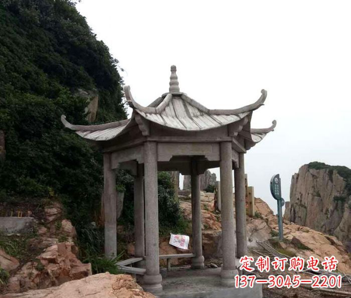 潍坊风格独特的仿古凉亭石雕