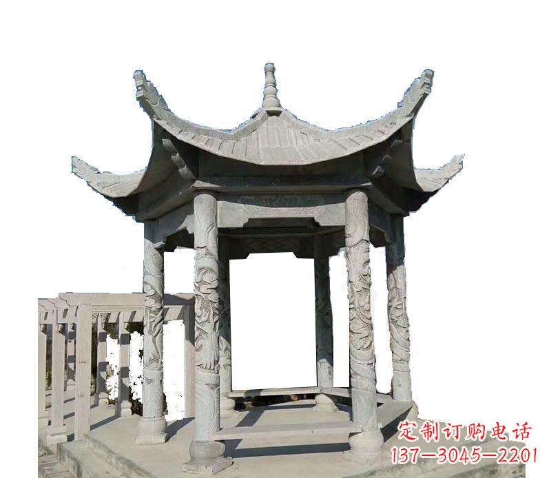 潍坊传统风格凉亭石雕