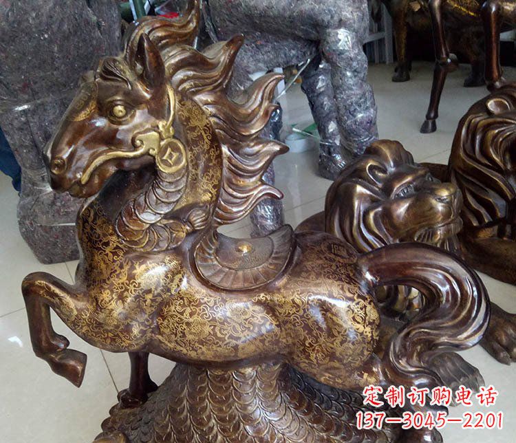 潍坊仿古雕塑马摆件