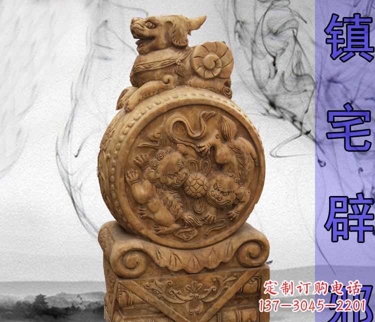 潍坊仿古貔貅门墩镇宅辟邪石雕