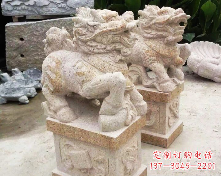 潍坊仿古麒麟门口镇宅石雕