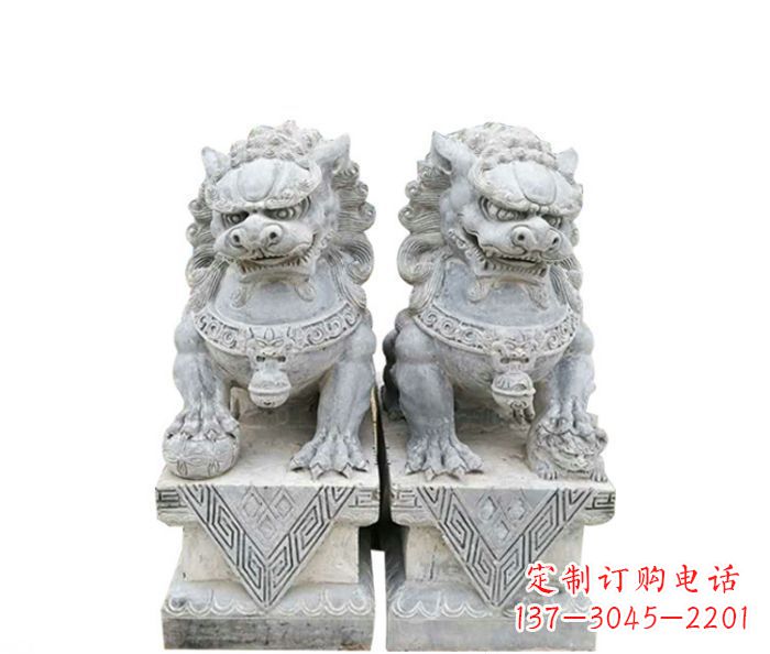 潍坊古典雄狮石雕