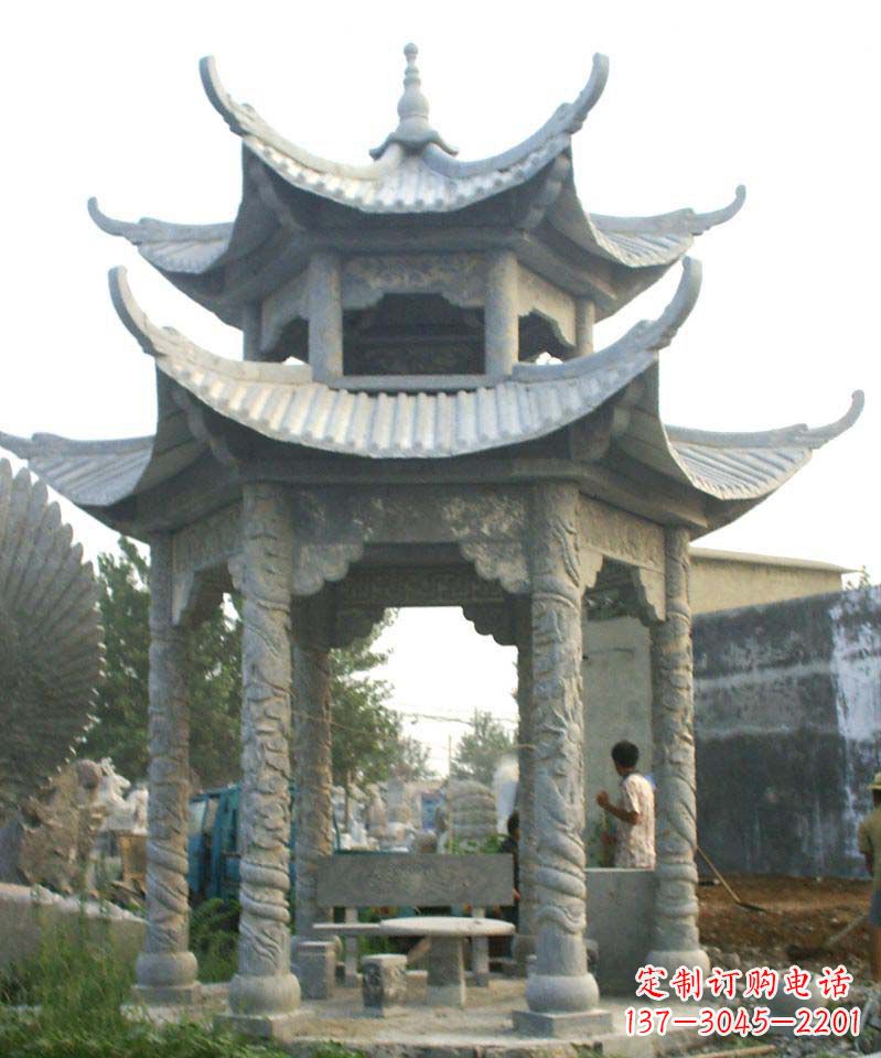 潍坊传统工艺石雕凉亭,精美细致,给你温馨家园