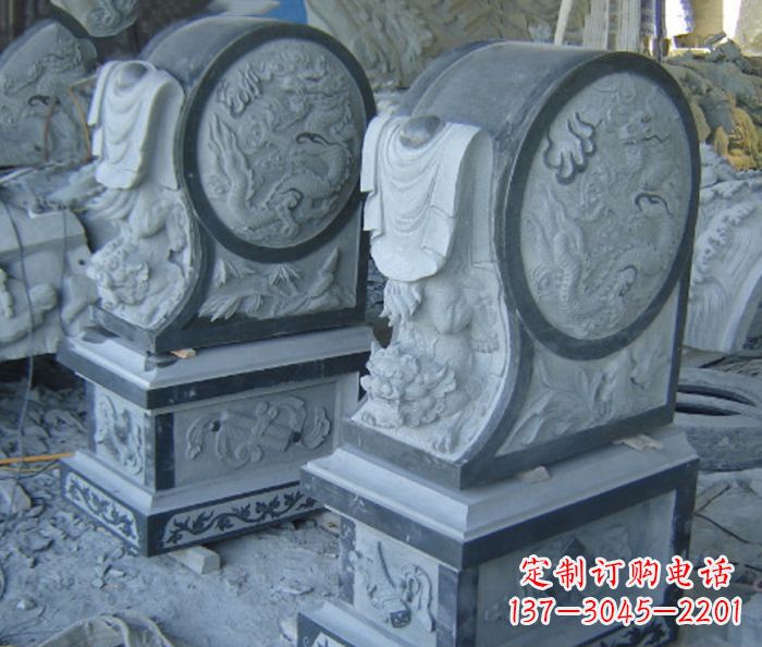 潍坊仿古石门墩招财抱鼓石雕塑