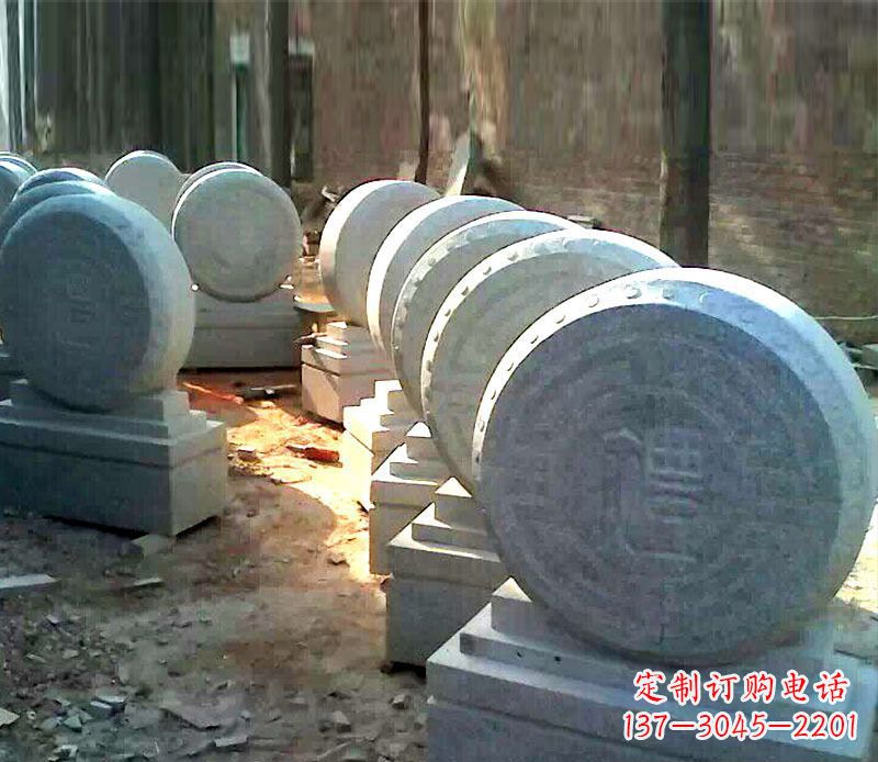 潍坊仿古石门墩招财抱鼓石雕