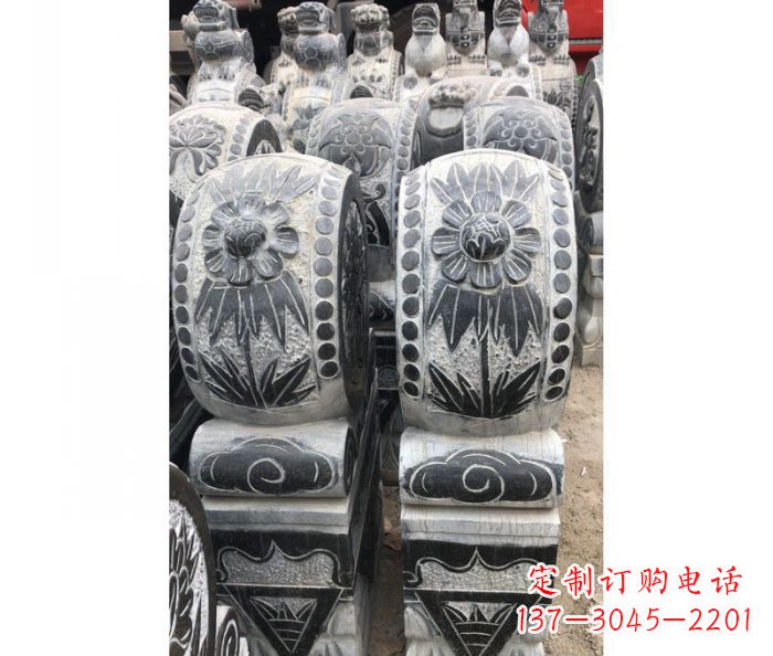 潍坊仿古石门墩镇宅抱鼓石雕塑