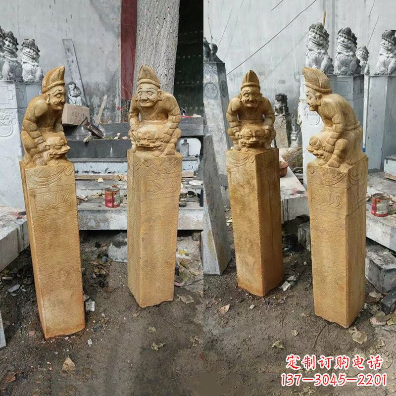 潍坊经典仿古拴马桩雕塑