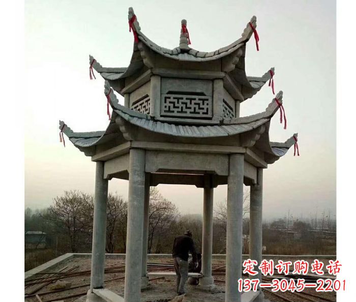 潍坊仿古双层石雕凉亭